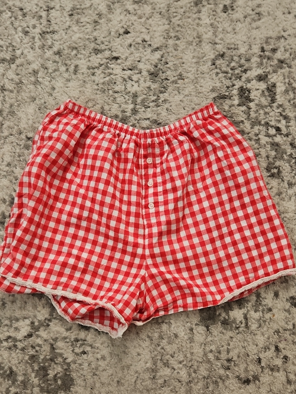 Colsie Red Gingham Button-Front Lounge Shorts